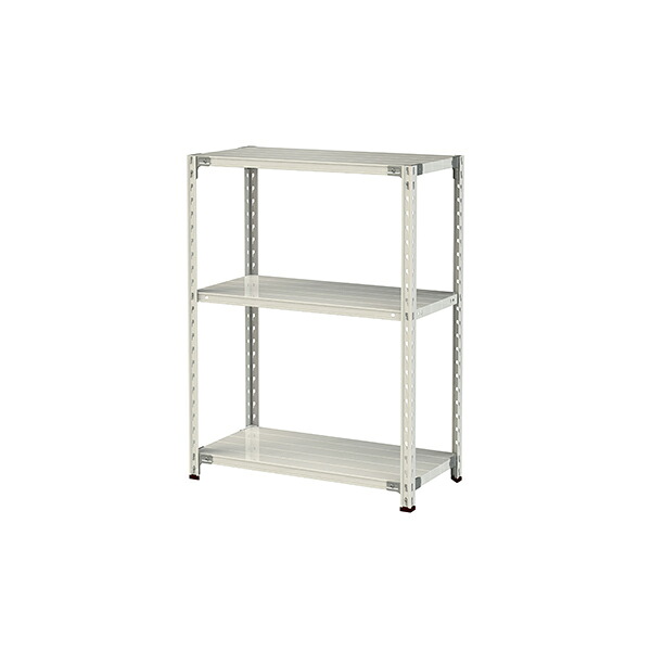 ●u.ヤマキン/山金工業【1.5S4345-3W】ボルトレス軽中量ラック(150kg/段) 3段 間口900mm ホワイトグレー 組立式｜クローバー資材館