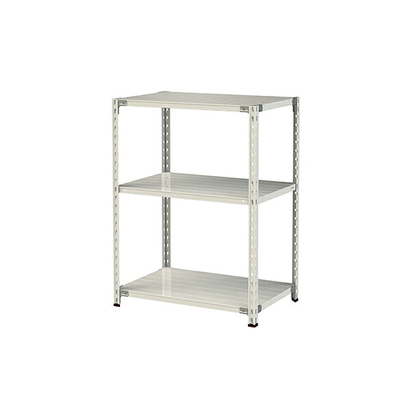 ●u.ヤマキン/山金工業【1.5S4360-3W】ボルトレス軽中量ラック(150kg/段) 3段 間口900mm ホワイトグレー 組立式