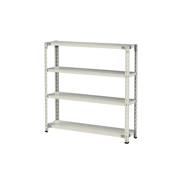 ●u.まっ盛りキン/山金工業【1.5S4430-4W】雄捩子受け答え軽中量仕合わせ(150kg/段) 4段 間口1200粍 白いこと薄墨色 精神的な統合式
