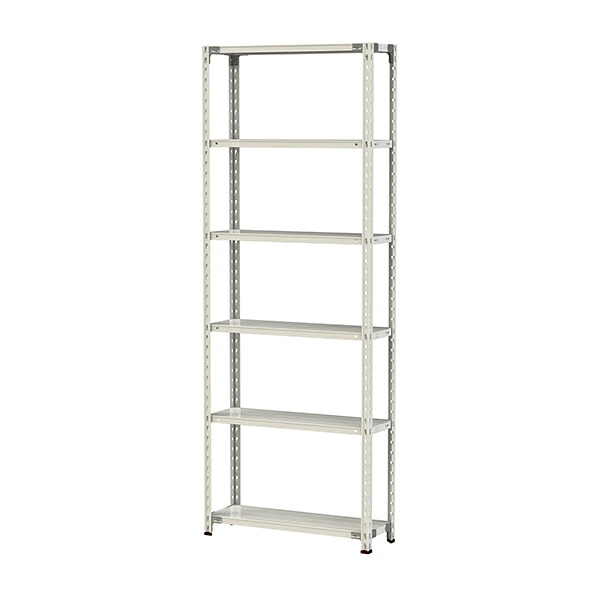 ●u.ヤマキン/山金工業【1.5S8330-6W】ボルトレス軽中量ラック(150kg/段) 6段 間口900mm ホワイトグレー 組立式