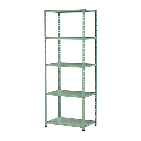 ●u.ヤマキン/山金工業【1.5S8360-5G】ボルトレス軽中量ラック(150kg/段) 5段 間口900mm ライトグリーン 組立式