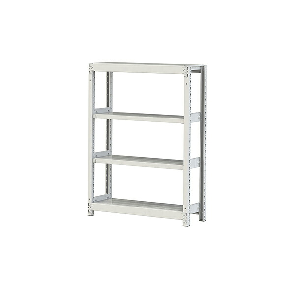 ●u.ヤマキン/山金工業【2S4330-4W】ボルトレス軽中量ラック(200kg/段) 4段 単体 間口900mm 組立式