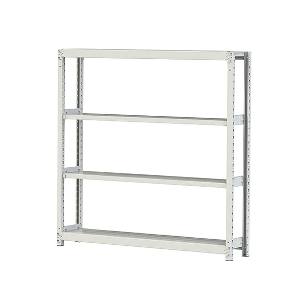 ●u.ヤマキン/山金工業【2S5530-4W】ボルトレス軽中量ラック(200kg/段) 4段 単体 間口1500mm 組立式｜クローバー資材館