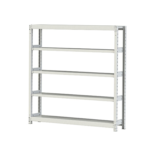 ●u.ヤマキン/山金工業【2S5530-5W】ボルトレス軽中量ラック(200kg/段) 5段 単体 間口1500mm 組立式