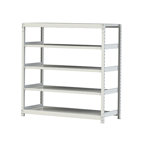 ●u.ヤマキン/山金工業【2S5560-5W】ボルトレス軽中量ラック(200kg/段) 5段 単体 間口1500mm 組立式
