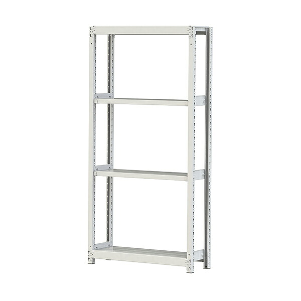 ●u.ヤマキン/山金工業【2S6330-4W】ボルトレス軽中量ラック(200kg/段) 4段 単体 間口900mm 組立式