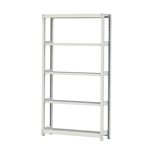 ●u.ヤマキン/山金工業【2S7430-5W】ボルトレス軽中量ラック(200kg/段) 5段 単体 間口1200mm 組立式｜クローバー資材館
