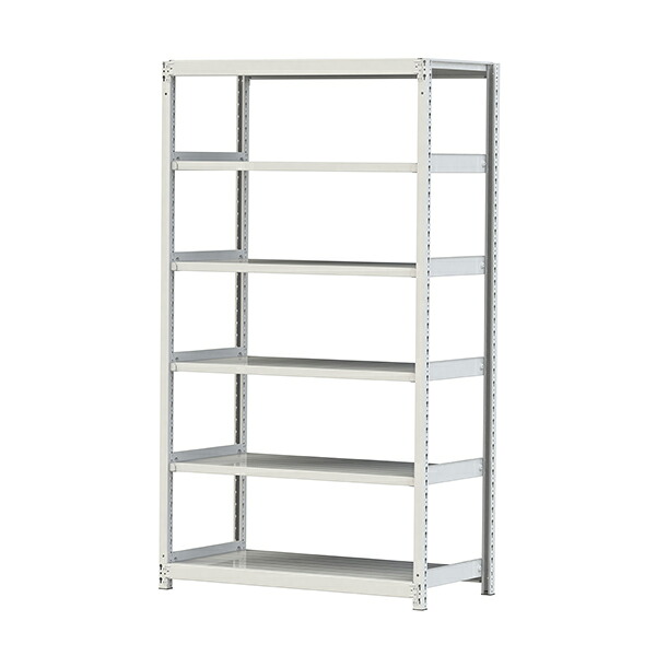 ●u.ヤマキン/山金工業【2S7460-6W】ボルトレス軽中量ラック(200kg/段) 6段 単体 間口1200mm 組立式
