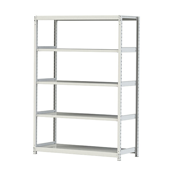 ●u.ヤマキン/山金工業【2S7560-5W】ボルトレス軽中量ラック(200kg/段) 5段 単体 間口1500mm 組立式