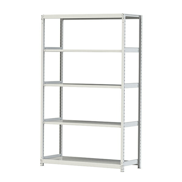 ●u.ヤマキン/山金工業【2S8560-5W】ボルトレス軽中量ラック(200kg/段) 5段 単体 間口1500mm 組立式