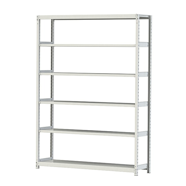 ●u.ヤマキン/山金工業【2S8645-6W】ボルトレス軽中量ラック(200kg/段) 6段 単体 間口1800mm 組立式|クローバー資材館