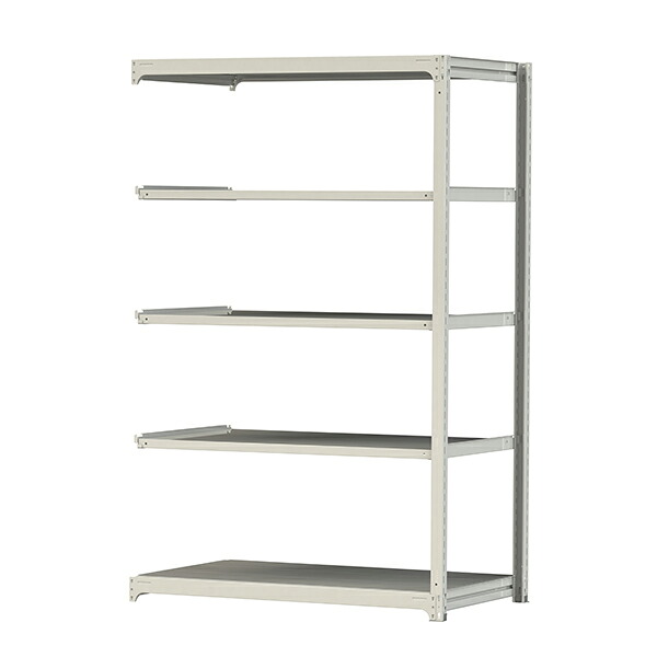 「連結型のみの購入は不可」●u.ヤマキン/山金工業【3S8591-5WR】ボルトレス中量ラック(300kg/段) 5段 連結 高さ2400mm ホワイトグレー 組立式