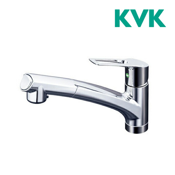 《店卸し資産あり》◆15時迄さし出し聞き入れる！KVK 水栓金具【KM5021TEC】流し台用シングル生き肝式シャワー付雑ぜ合わせる栓