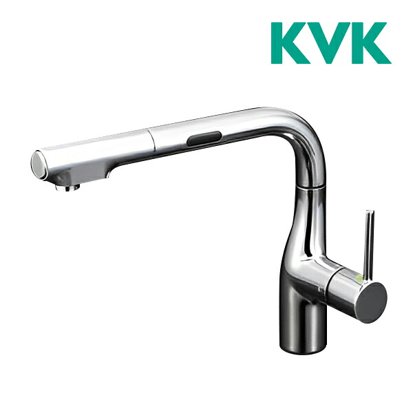 《在庫あり》◆15時迄出荷OK！KVK 水栓金具【KM6111EC】流し台用シングルレバー式シャワー付混合栓(センサー付) センサー付L形シャワー引出しタイプ eレバー 33,521円