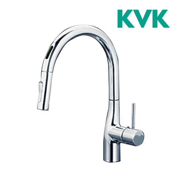 《店卸し資産あり》◆15時迄さし出し聞き入れる！KVK 水栓金具【KM6071ECHS】勝手もと水栓 AC手合い シングルシャワー付雑ぜ合わせる栓(検出器付) 原則として地用