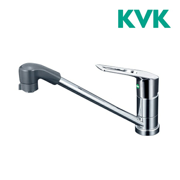 《店卸し資産あり》◆15時迄さし出し聞き入れる！KVK 水栓金具【KM5011TFEC】流し台用シングル生き肝式シャワー付雑ぜ合わせる栓（e生き肝）