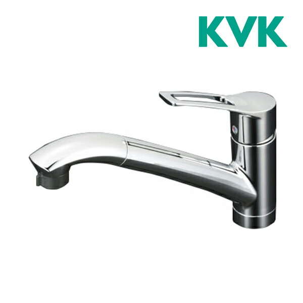 《店卸し資産あり》◆15時迄さし出し聞き入れる！KVK 水栓金具【KM5031T】流し台用シングル生き肝式シャワー付雑ぜ合わせる栓