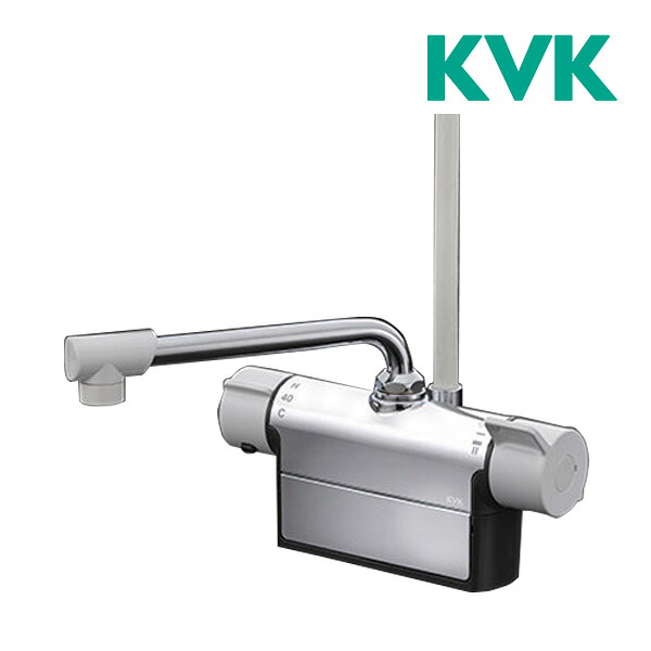 《在庫あり》◆15時迄出荷OK！KVK 水栓金具【FTB200DP1】デッキ形サーモスタット式シャワー 取付ピッチ100mm 190mmパイプ付 一般地用 (旧品番 KF771)