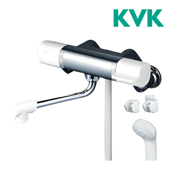 △《店卸し資産あり》◆15時迄さし出し聞き入れる！KVK 水栓金具【FTB100KR2】風呂場用水栓 サーモスタット式シャワー 240粍導管付