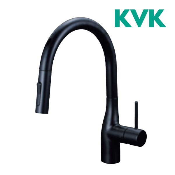 《店卸し資産あり》◆15時迄さし出し聞き入れる！KVK 水栓金具【KM6071ECM5】シングル生き肝式シャワー付雑ぜ合わせる栓(検出器付) 引っ敷き黒いこと 原則として地用