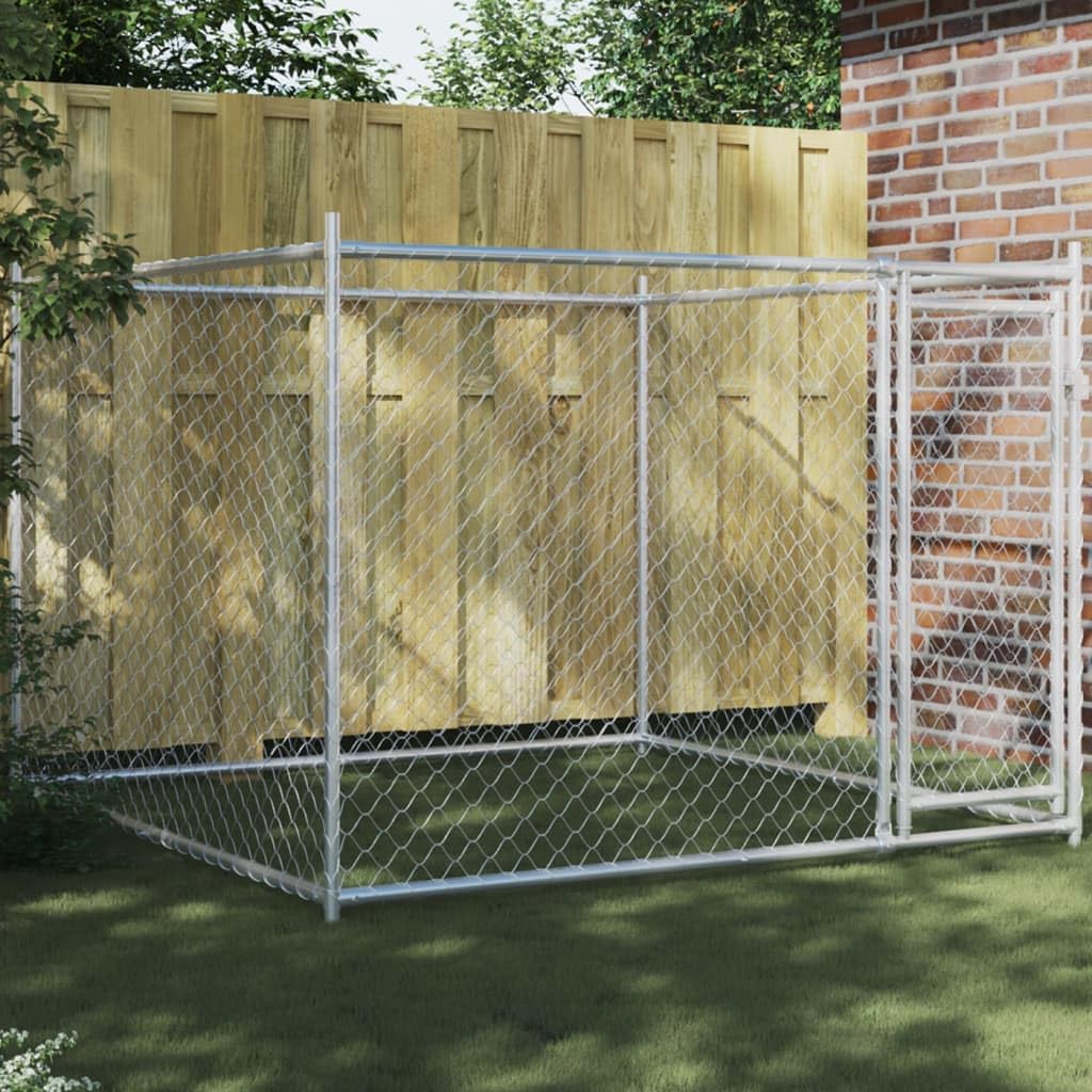 犬用伏せ籠 部屋の入り口付き添い人 薄墨色 2x2x1.5 m ジンクメッキ鋼