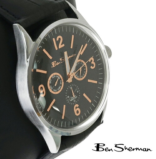 ベンシャーマン Ben Sherman ブラック シャンパンピンク フェイス クロノグラフ 腕時計 メンズ ギフト トラッド