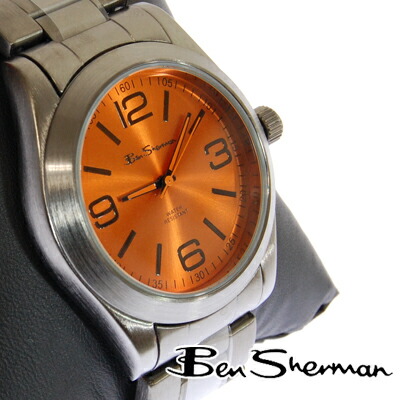 ベンシャーマン Ben Sherman 腕時計 オレンジ フェイス メンズ モッズ ファッション ガンメタル ステンレス スティール ベルト Stainless Steel 腕 時計 アナログ ウォッチ UK モッズ r833 ギフト トラッド｜CLOZEST モッズメンズレディース