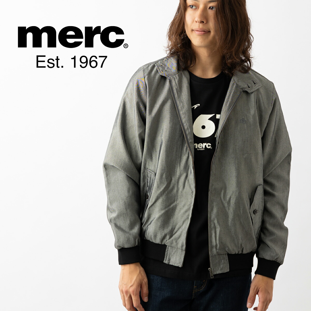 希少merc london メルクロンドン　ジャケット　ブルー　S 未使用タグ付 merc メルクロンドン Merc London ウール ジップジャケット W1
