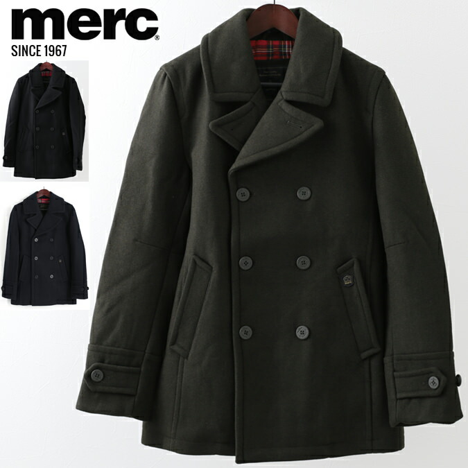 楽天市場 Sale メルクロンドン メンズ ピーコート Merc London Pコート W1 プレミアム 3色 ダークネイビー ブラック ダークカーキ タータンチェック モッズファッション ギフト トラッド Clozest モッズメンズレディース