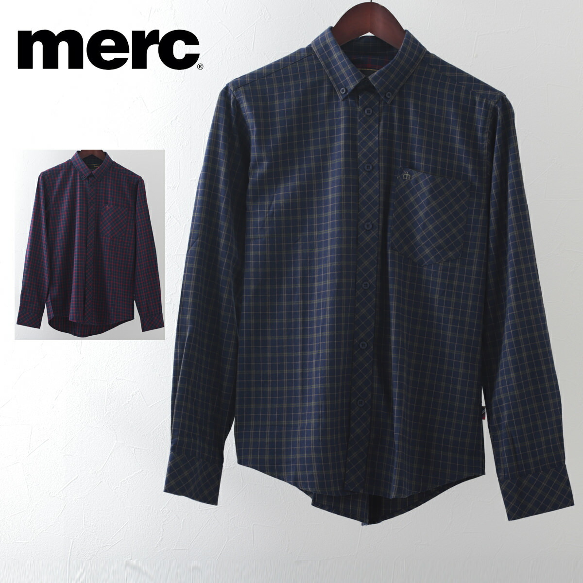 メルクロンドン メンズ フランネル チェックシャツ Merc London ボタンダウン カーキ レッド 2色 モッズファッション プレゼント ギフト 6,930円