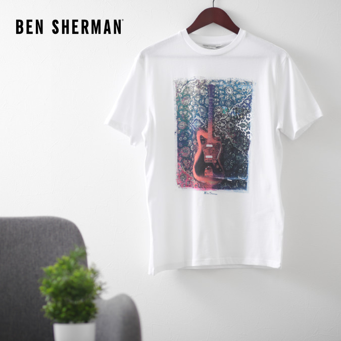 楽天市場 ベンシャーマン メンズ Tシャツ ギター ペイズリー s Ben Sherman ホワイト 花柄 フラワー レギュラーフィット ギフト トラッド Clozest モッズメンズレディース