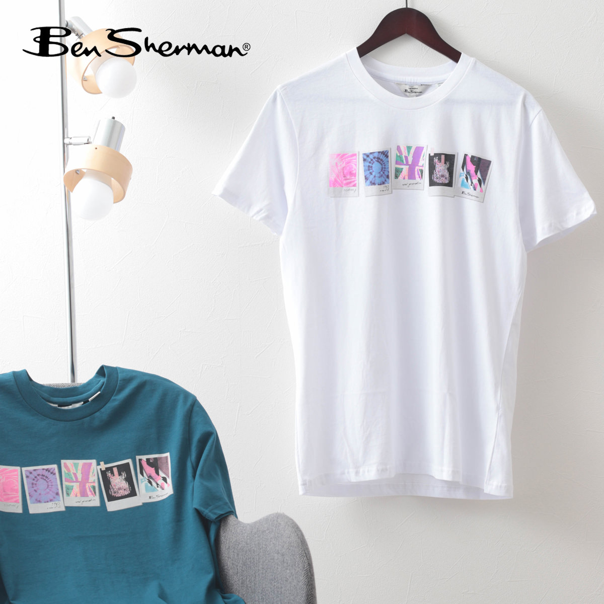 Ben Sherman ベンシャーマン メンズ Tシャツ 半袖 フォトスタックプリント 2色 シー ホワイト オーガニックコットン レギュラーフィット イギリス ギフト トラッド 4,920円
