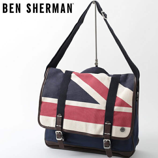 楽天市場 訳あり ベンシャーマン Ben Sherman サッチェル メッセンジャーバッグ ユニオンジャック キャンバス 41x32x12cm ネイビー メンズ レディース ギフト アウトレット トラッド Clozest モッズメンズレディース