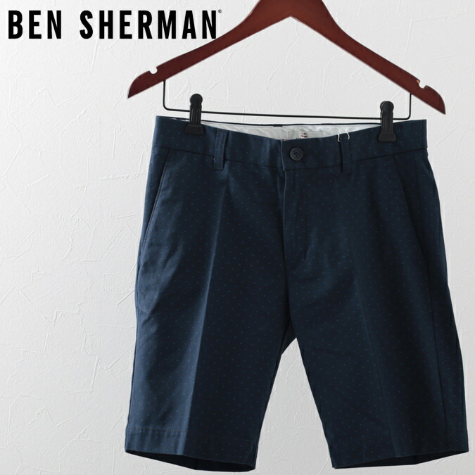 ベンシャーマン メンズ ハーツパンツ 短パン Ben Sherman ポルカドット ネイビー ギフト トラッド｜CLOZEST モッズメンズレディース