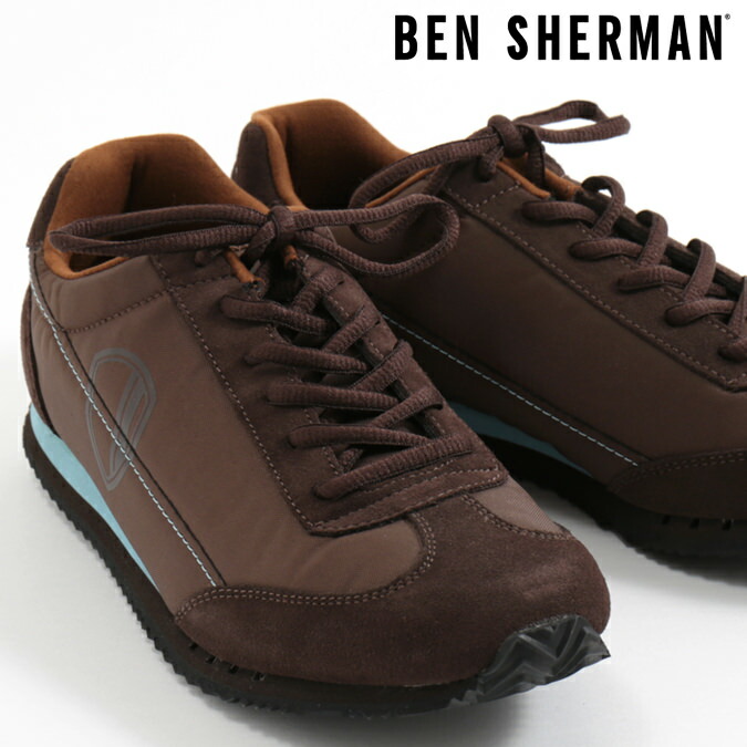 即納 最大半額 セール Sale ベンシャーマン Ben Sherman シューズ スニーカー テキスタイル 本革レザー チョコレート メンズ ギフト モッズファッション トラッド 即日出荷 Vaja Hu