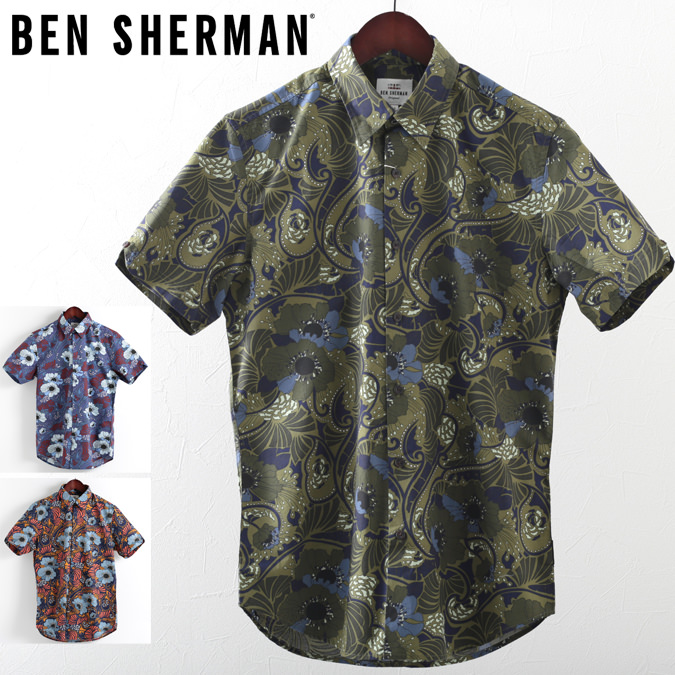 楽天市場 セール Sale ベンシャーマン メンズ 半袖シャツ Ben Sherman サイケデリックフローラル 3色 レギュラーフィット Mod Regular Fit ボタンダウン ギフト モッズファッション トラッド Clozest モッズメンズレディース