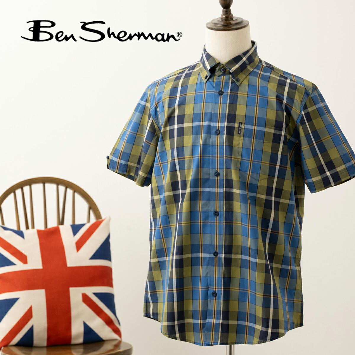 Ben Sherman ベンシャーマン 半袖シャツ オーガニックコットン 半袖 ユニセックス メンズ MOD FIT ボタンダウン|CLOZEST モッズメンズレディース