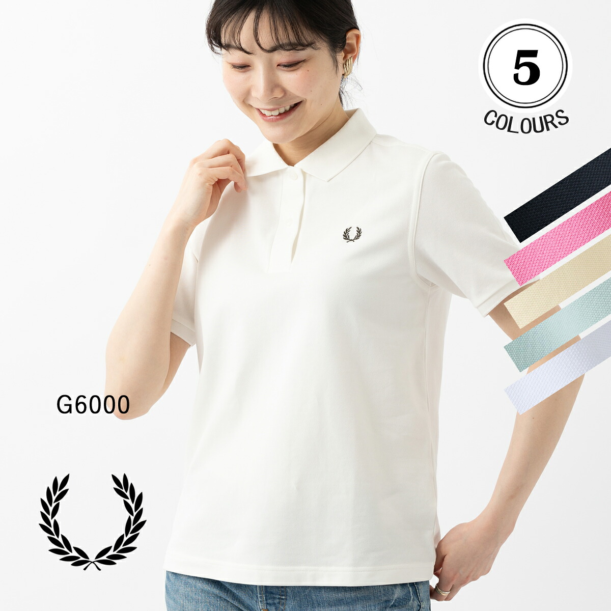 フレッドペリー レディース ポロシャツ ポロ 半袖 新色 Fred Perry 無地 プレーン ホワイト ネイビー ピンク ブラック ギフト プレゼント トラッド プレッピー 正規販売店 10,153円