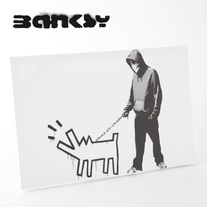 楽天市場 Banksy Canvas Art キャンバス アートファブリックパネル Haring Dog 60cm 40cm バンクシー キース へリング 犬 Dog ギフト Clozest モッズメンズレディース