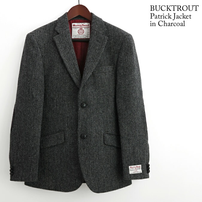 超人気 Sale セール ハリスツイード バックトラウト Harris Tweed ジャケット テーラード 英国製 ヘリンボーン Patrick ピュアニューウール100 チャコール Bucktrout メンズ ギフト トラッド 史上最も激安 Www Trailconnections Com