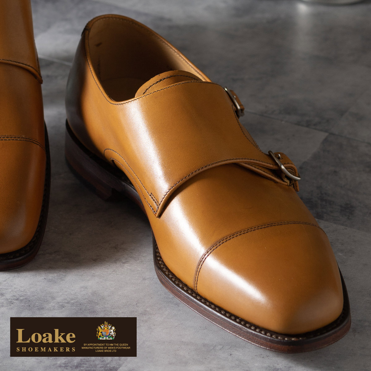 在庫あお得未使用品◆Loake ローク Ayr tan ストレートチップ レザー ビジネスシューズ サイズ7.5◆brown/ブラウン/メンズ/靴/シューズ/KI1004 26.0cm