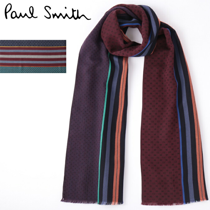 楽天市場 Paul Smith メンズ マフラー ポールスミス スカーフ シルク ウール ミックス パネル ジャガード 2色 バーガンディ ネイビー モッズファッション イタリア製 プレゼント ギフト Clozest モッズメンズレディース