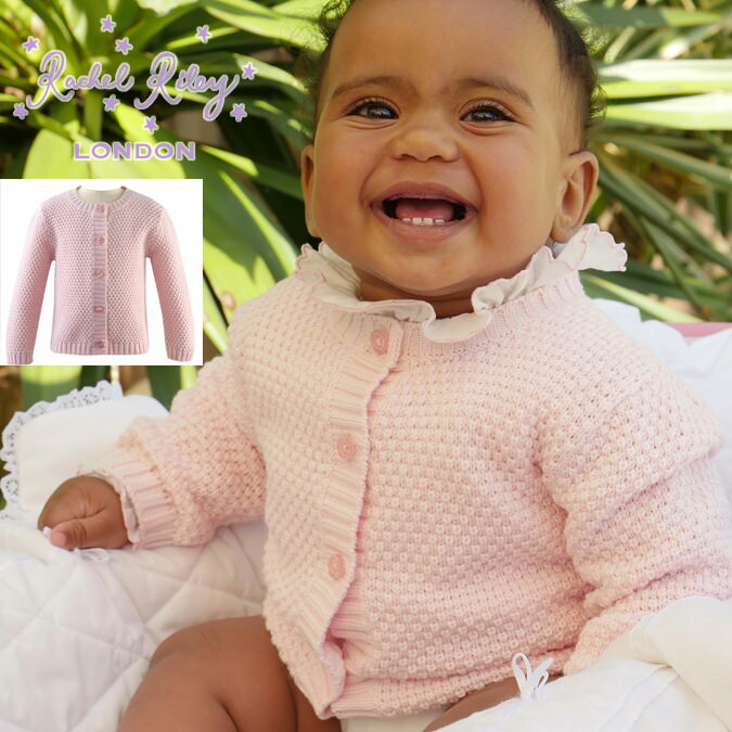 高速配送 レイチェルライリー 女の子 キッズ 子供服 カーディガン ニット モススティッチ ラウンドネック Rachel Riley コットン ピンク 英国王室 Moss Stitch Cardigan ギフト 誕生日 赤ちゃん トラッド 日本製 Returntoantarctica Com