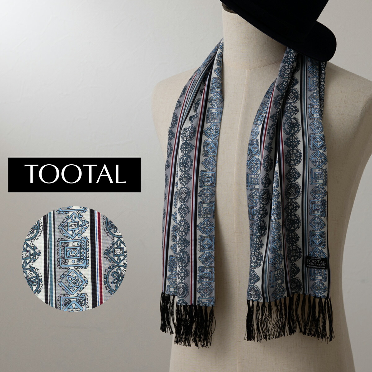 美品　ヴィンテージ　トゥータル　レーヨン　TOOTAL スカーフ　ストール 楽天市場】Tootal Vintage ユニセックス レーヨン スカーフ ネイビー