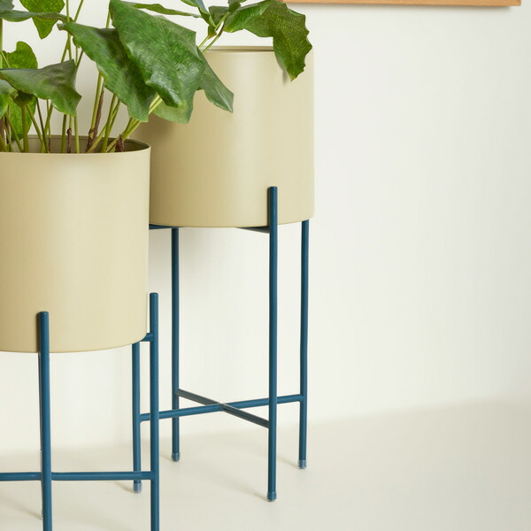 Hubsch(ヒュプシュ) エアリーポット Ф25 ホワイト/ブラック/カーキ 8号