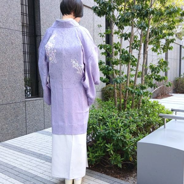 単衣 道中着 紋紗織 辻が花絞り 翠山工房 手絞り染 羽織物 フォーマル カジュアル兼用 御仕立上り(3502)