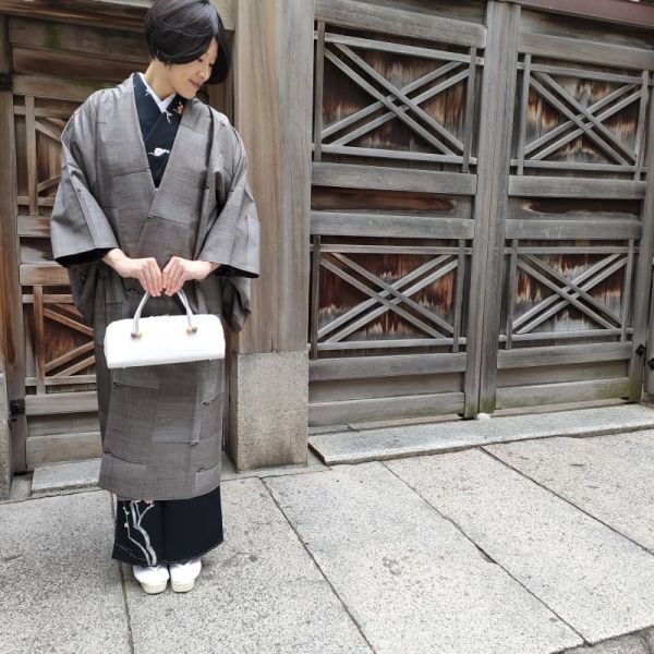道中着 大臣指定工芸品 純泥染 くぼた謹製 ロング丈 カジュアル和装コート 御仕立上り(3489)