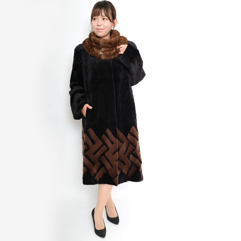 楽天市場】毛皮コート ウィーゼル realfur リアルファー ロング丈 着丈