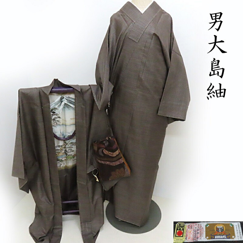 楽天市場】【送料無料】本場奄美大島紬 男物 大島紬 泥染 茶