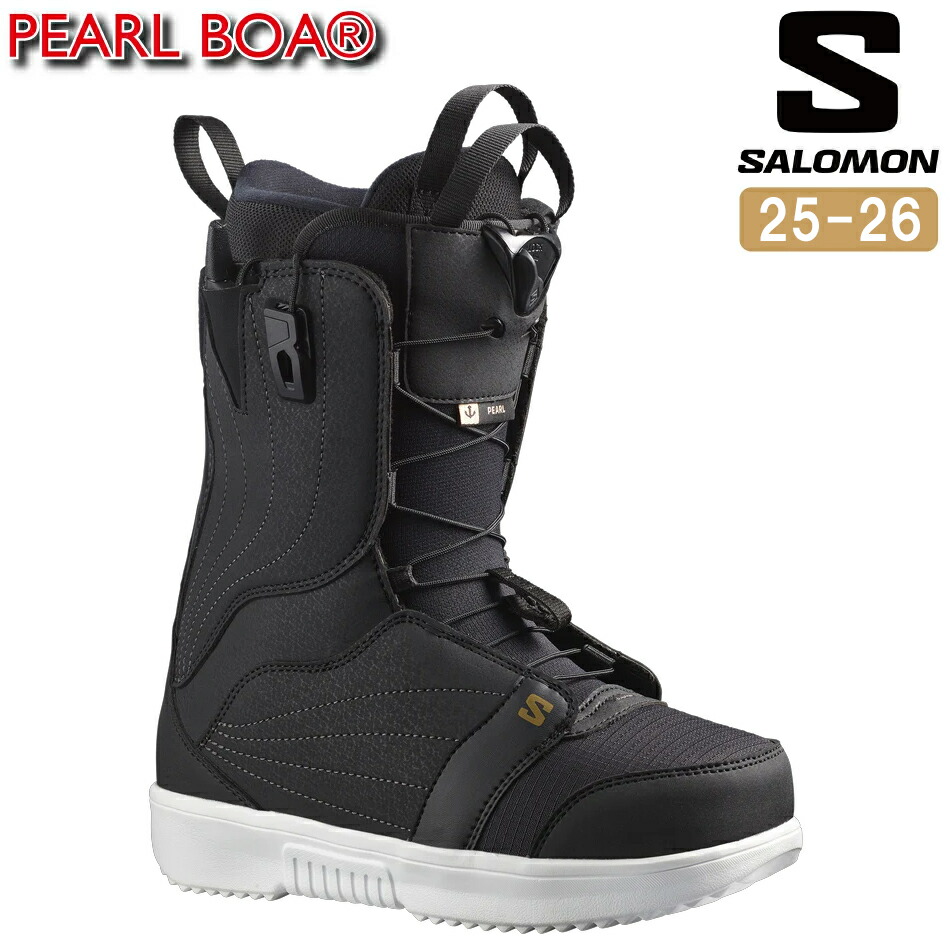 スノーボード Salomon PEARL BOA Black 25cm 楽天市場】2024-25 SALOMON PEARL BOA Black/White/Gold サロモン